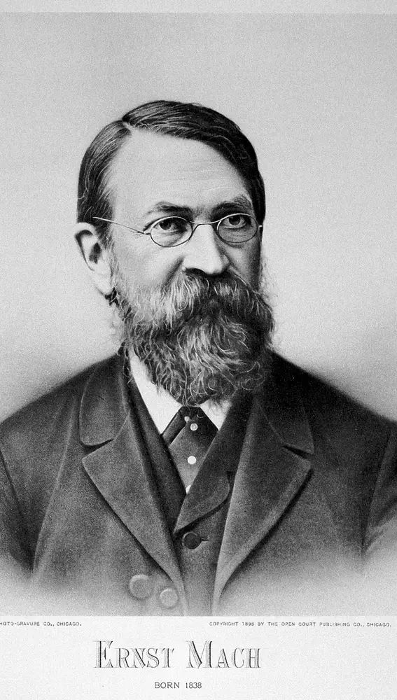 Ernst Mach en un retrato de Synnberg Photo-gravure Co., 1898.