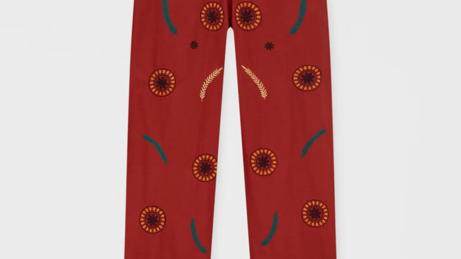 Pantalón bordado boho, de Pull&Bear