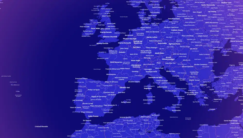Vista general de Europa en Notable People.