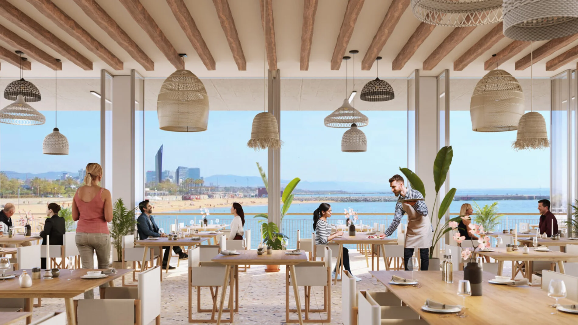 Iaagen virtual de uno de los futuros establecimientos del Balcón Gastronómico de Barcelona