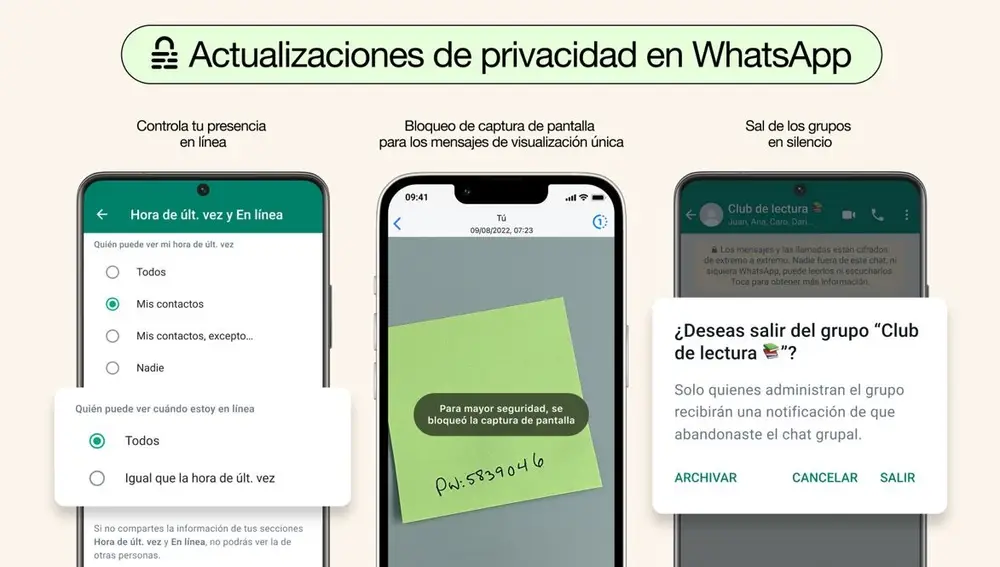 WhatsApp presenta nuevas funcionalidades enfocadas a la seguridad en la aplicación META 09/08/2022