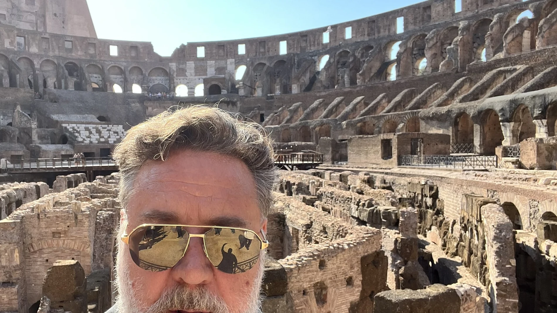 Russell Crowe, el gladiador más famosos, se sacó un «selfie» hace poco en el Coliseum