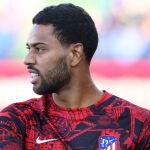 Renan Lodi con el Atlético de Madrid.