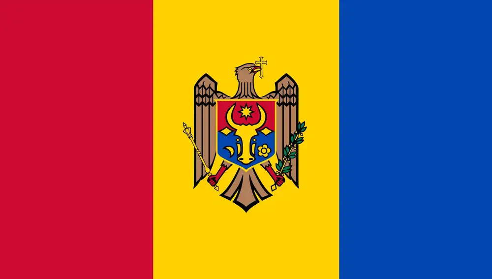 Reverso bandera Moldavia.