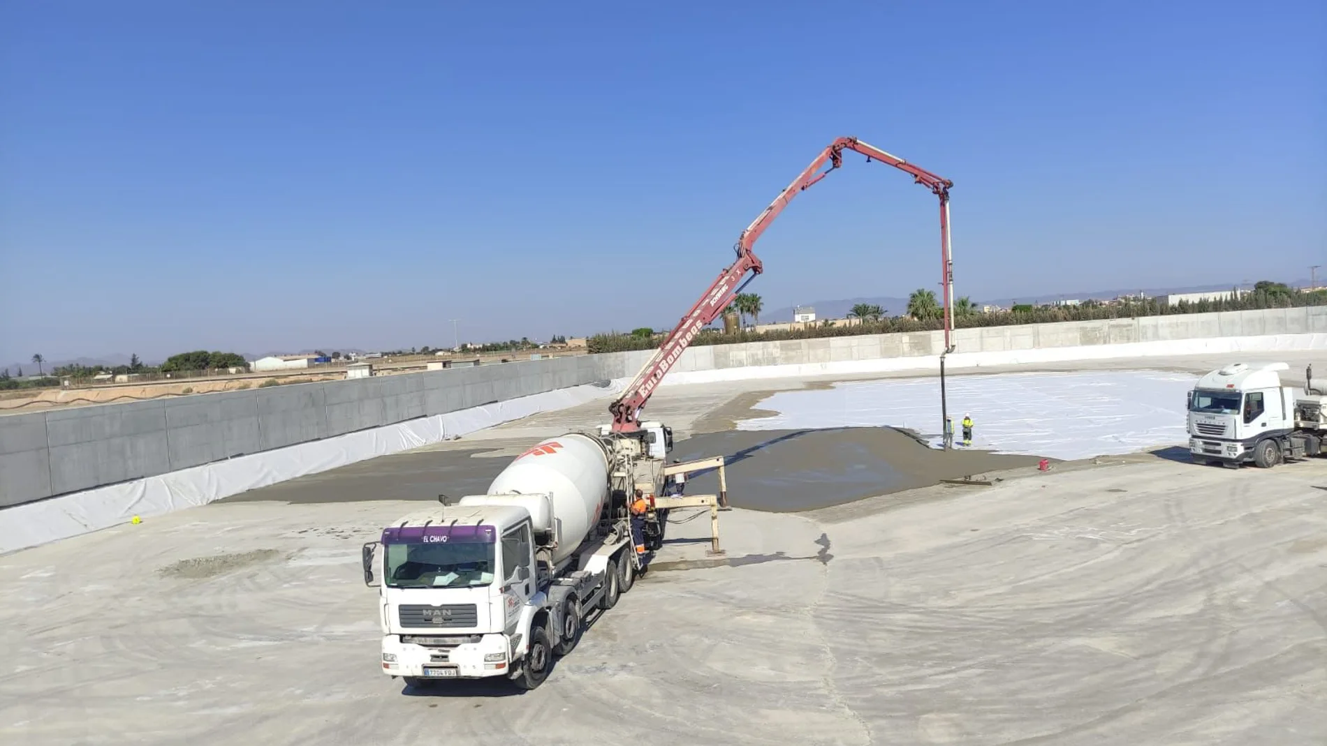 Avance de las obras del tanque de tormentas de Torre Pacheco, que está ejecutando la Comunidad