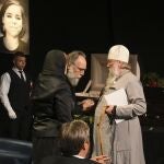 Alexander Dugin, padre de Daria Dugina, en el funeral en Moscú