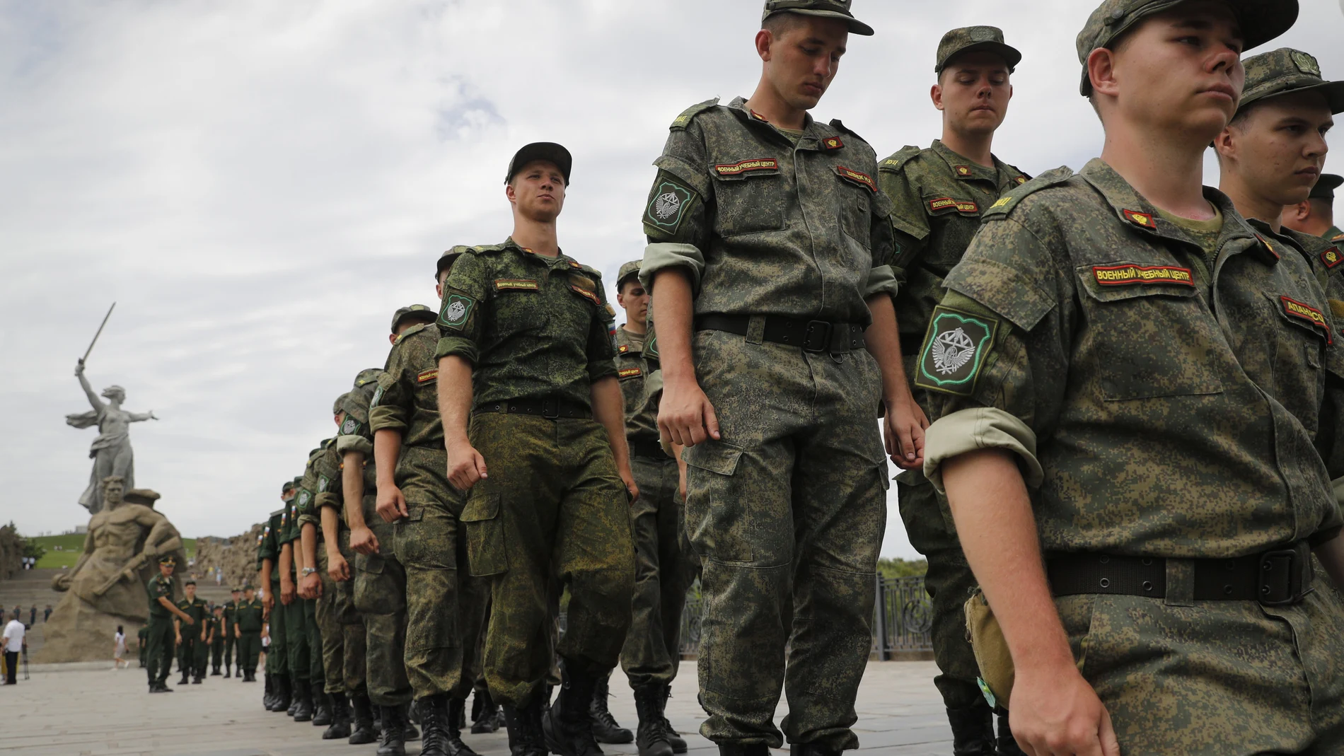Soldados rusos en Volgograd, Rusia, el mes pasado