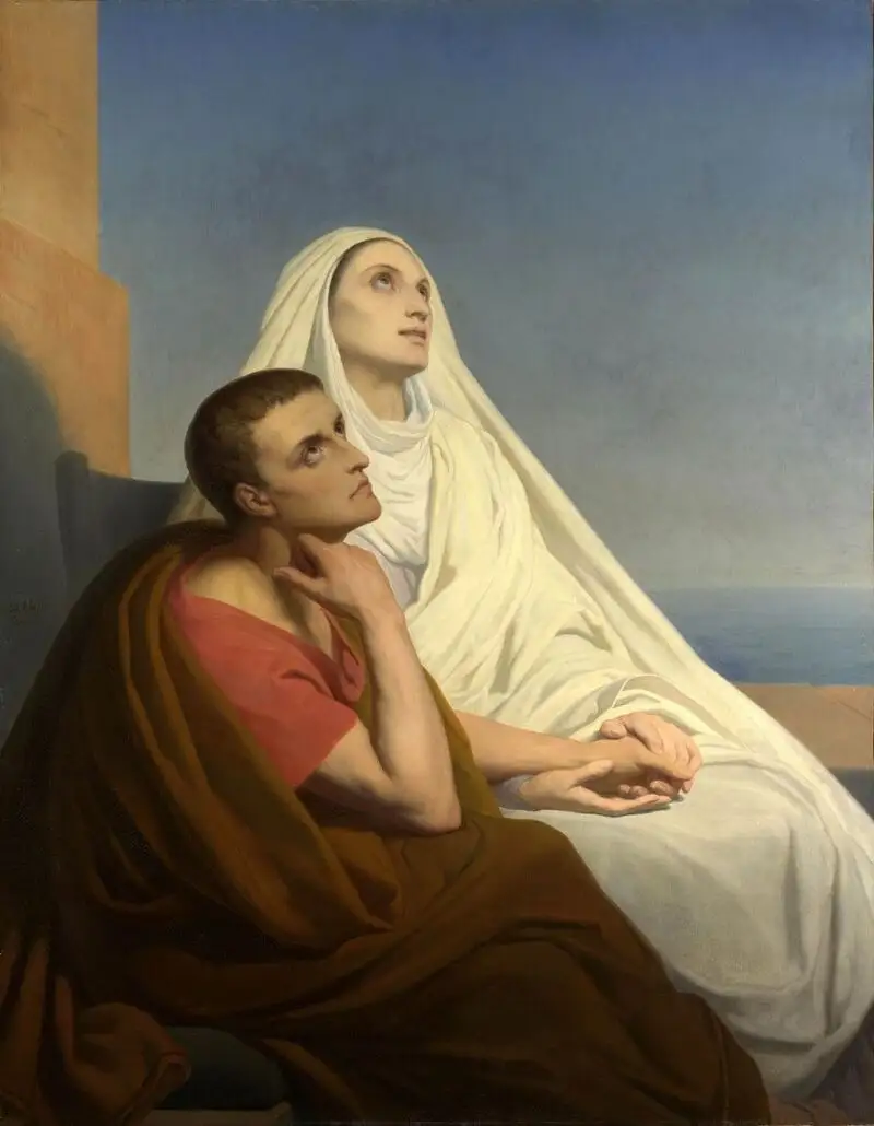 Cuadro de Ary Scheffer (1846) que retrata a San Agustín de Hipona junto a su madre, Santa Mónica | Dominio Público