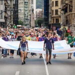 Manifestación por las calles de Bilbao en la defensa de los derechos de los presos de ETA