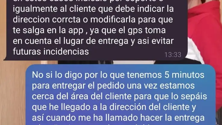 Exigencia de entregar el pedido en 5 minutos por parte de las flotas de Uber Eats