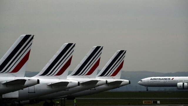 Aviones de Air France en el aeropuerto Charles de Gaulle en París