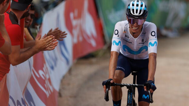 Enric Mas, en la llegada a Les Praeres