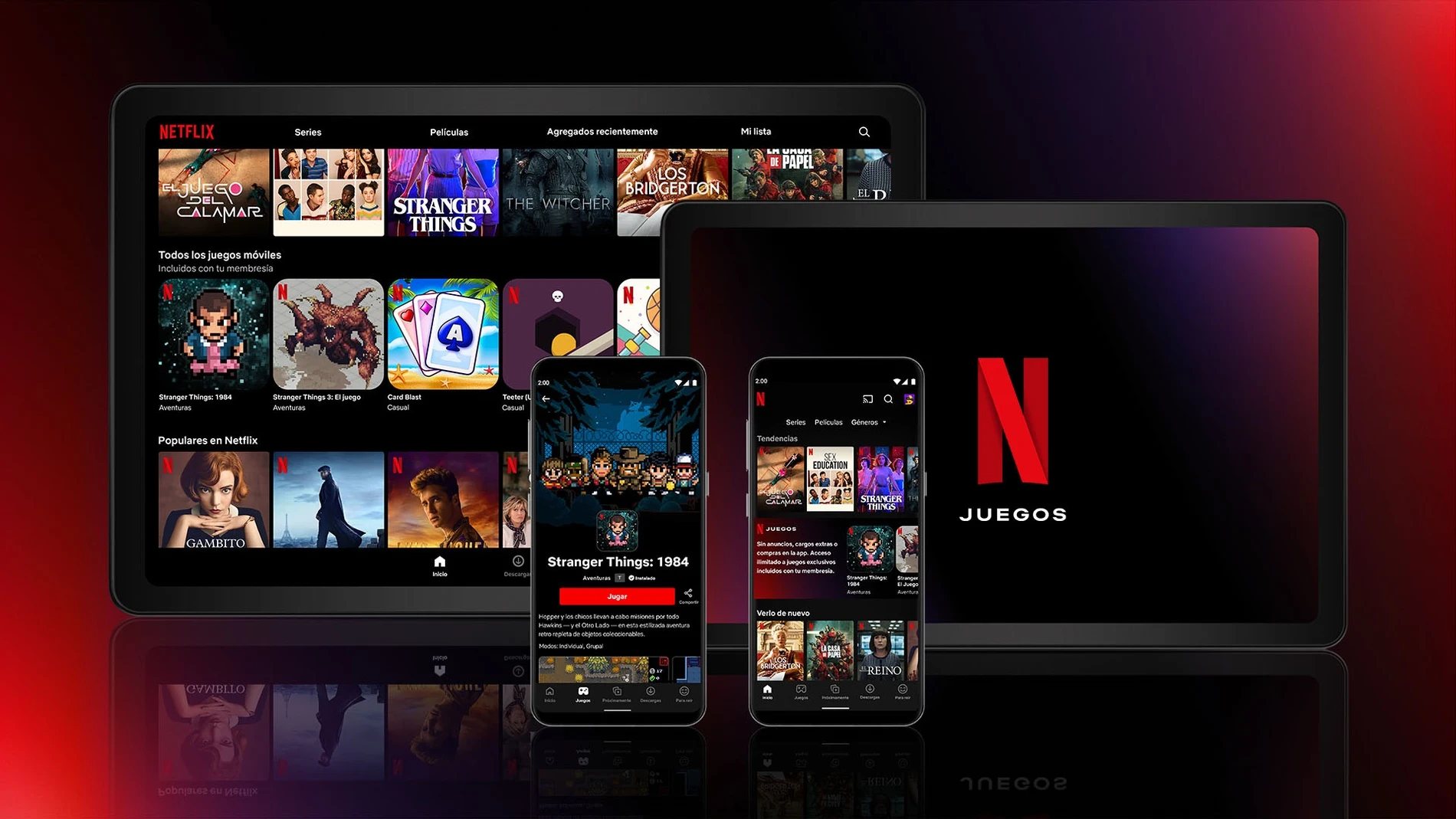 Imagen promocional de Netflix Juegos en varias plataformas disponibles