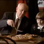 Imagen de Gorbachov en el anuncio de las pizzas