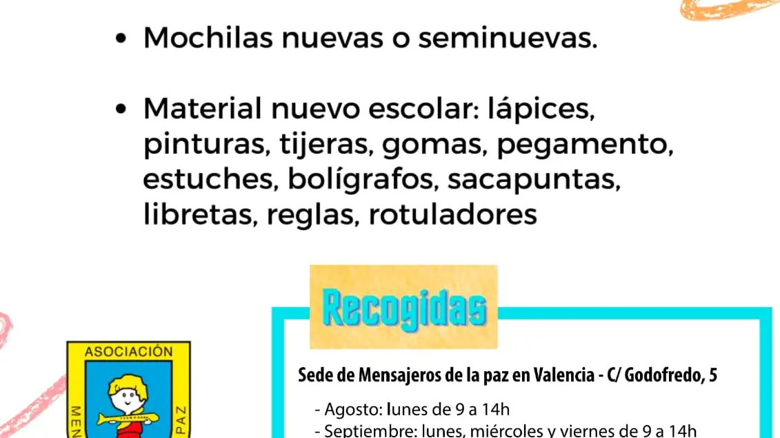 Cartel promocional de la recogida de material