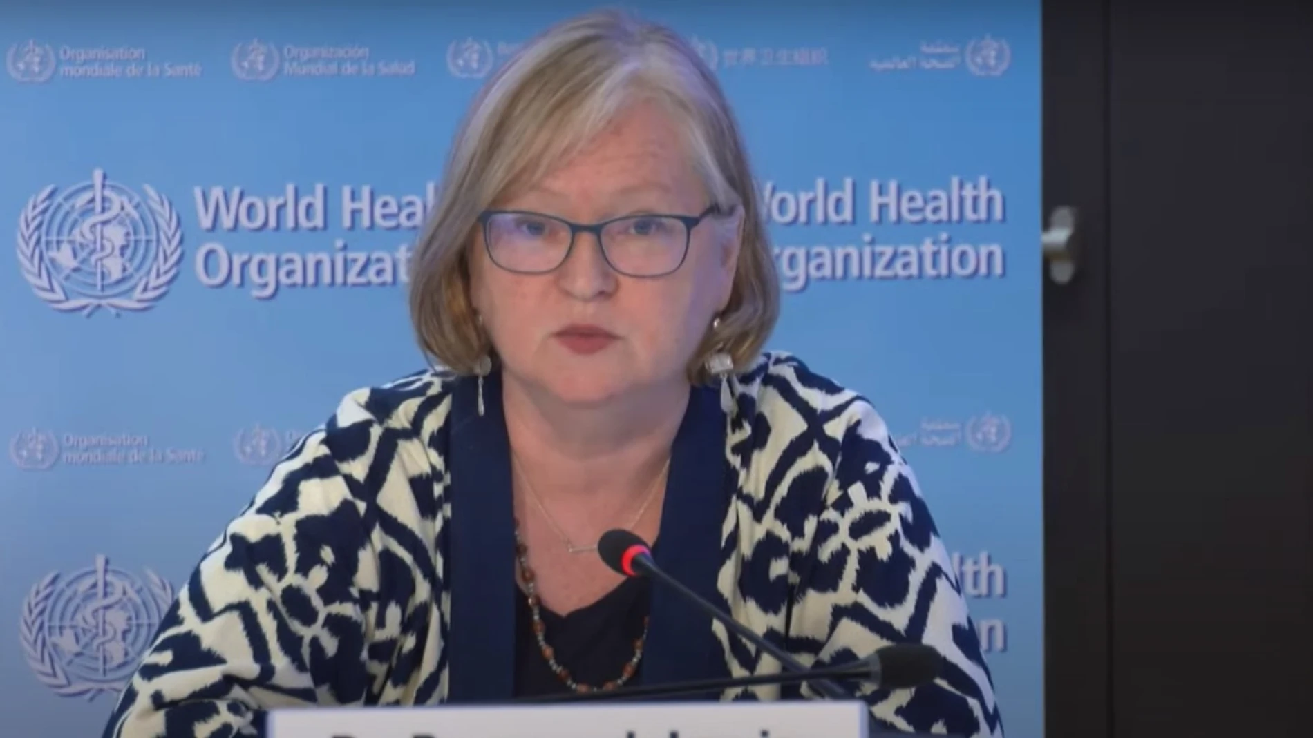 La directora técnica de viruela del mono de la Organización Mundial de la Salud (OMS), Rosamund Lewis, en rueda de prensa desde Ginebra (Suiza), a 31 de agosto de 2022.