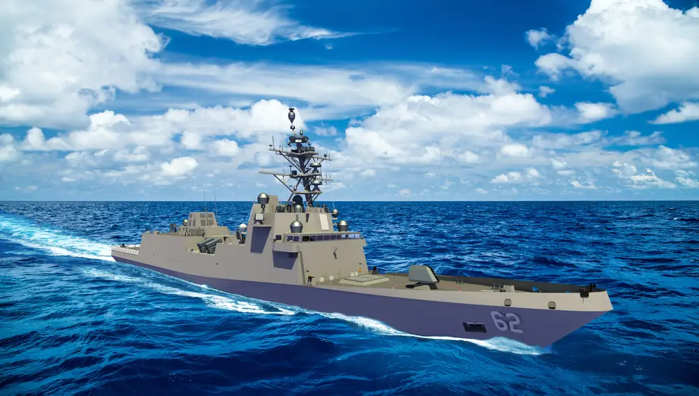 Recreación de la USS Constellation, la fragata que ha empezado a construirse en Estados Unidos y que dará nombre a su clase