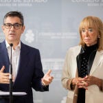 La presidenta del Consejo de Estado, María Teresa Fernández de la Vega, se reúne en la sede del Consejo con el ministro de Presidencia, Relación con las Cortes y Memoria Democrática, Félix Bolaños.