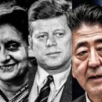 Indira Gandhi, John F. Kennedy y Shinzo Abe