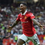 Marcus Rashford con el Manchester United.