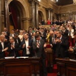 Puigdemont en el Parlament durante la sesión del 6 de septiembre de 2017