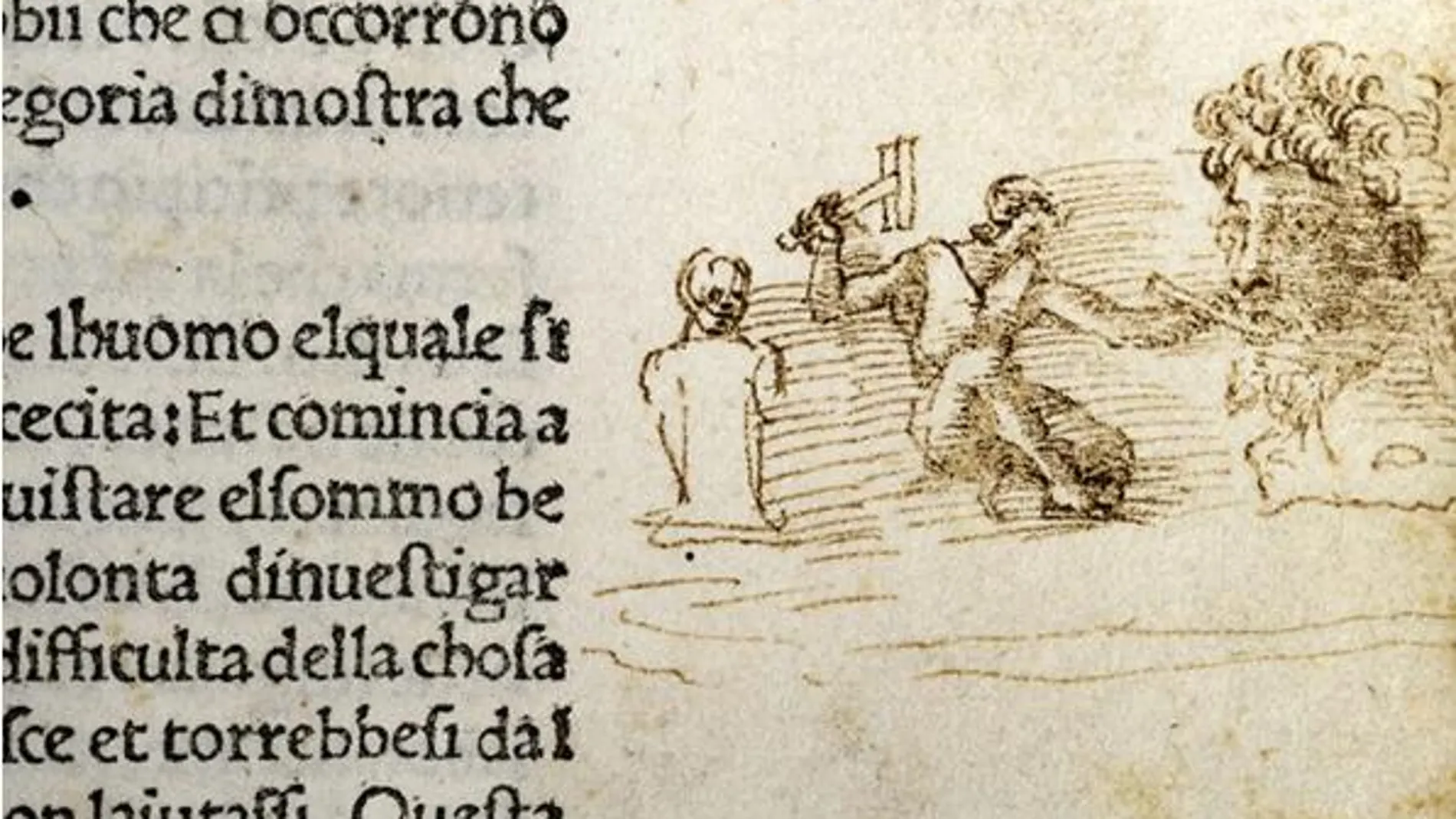 El dibujo donde supuestamente se representa a Miguel Ángel trabajando ha sido hallado en un libro del siglo XV