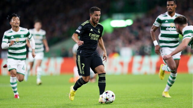 Eden Hazard brilló en la victoria del Real Madrid en Celtic Park