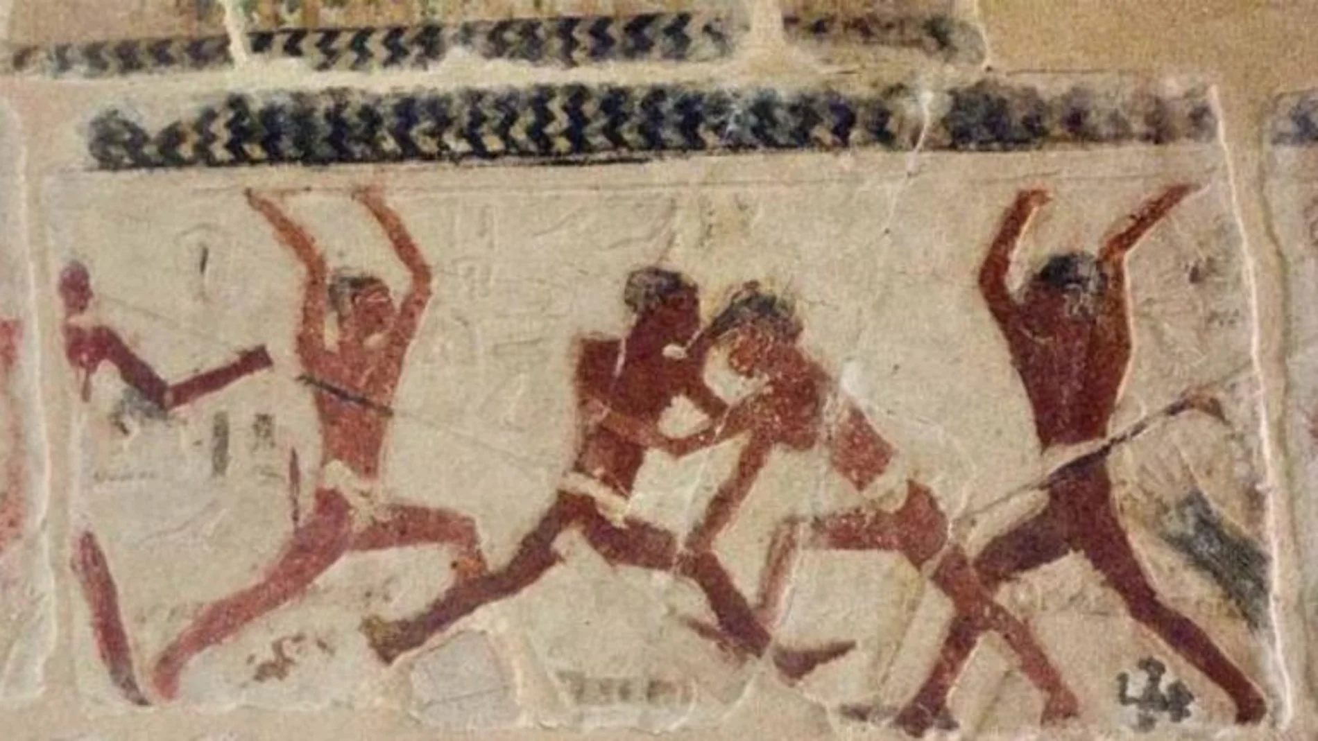 Representación de la justa de pescadores en las tumbas de Saqqara