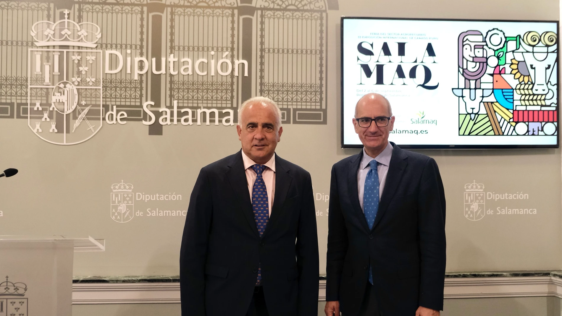 El presidente de la Diputación de Salamanca, Javier Iglesias, realiza el balance de la feria Salamaq 2022, Feria del Sector Agropecuario y la 33 Exposición Internacional de Ganado Puro