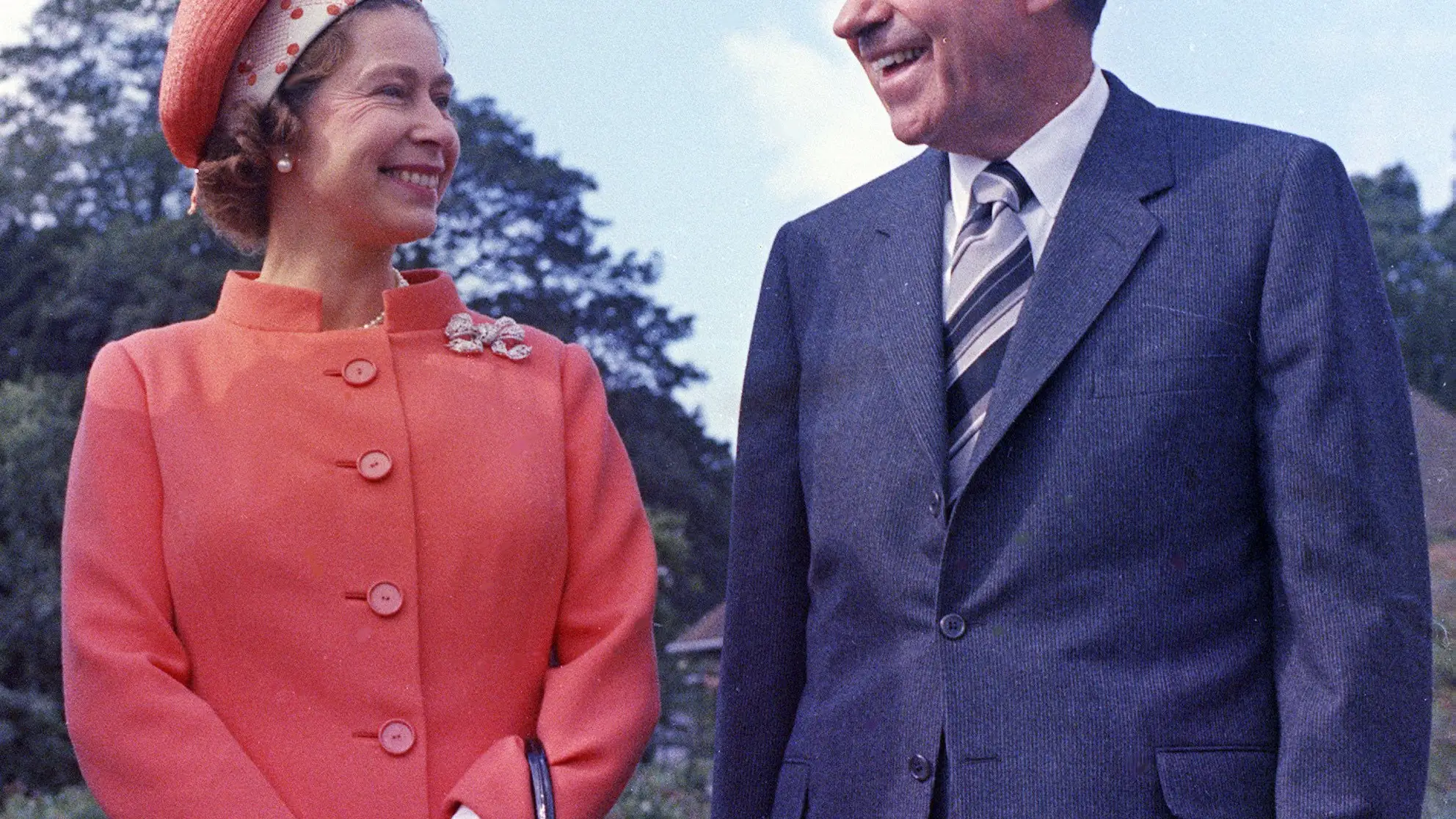 Isabel II junto al expresidente de los EEUU. Richard Nixon, en 1970