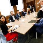La ministra de Justicia, Pilar Llop, en la reunión con el alcalde de Lorca, Diego José Mateos, el presidente del TSJMU, Miguel Pascual de Riquelme, y el Fiscal Superior, José Luis Díaz Manzanera.