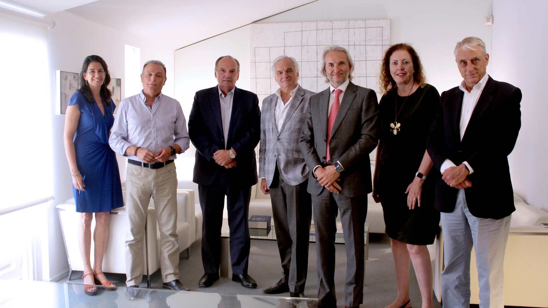 El presidente de la Fundación Conexus, Manuel Broseta, junto a los representantes empresariales de la Comunidad Valenciana y Madrid