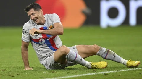 Robert Lewandowski, en el partido ante el Bayern