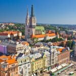 Vista panorámica de la hermosa capital croata