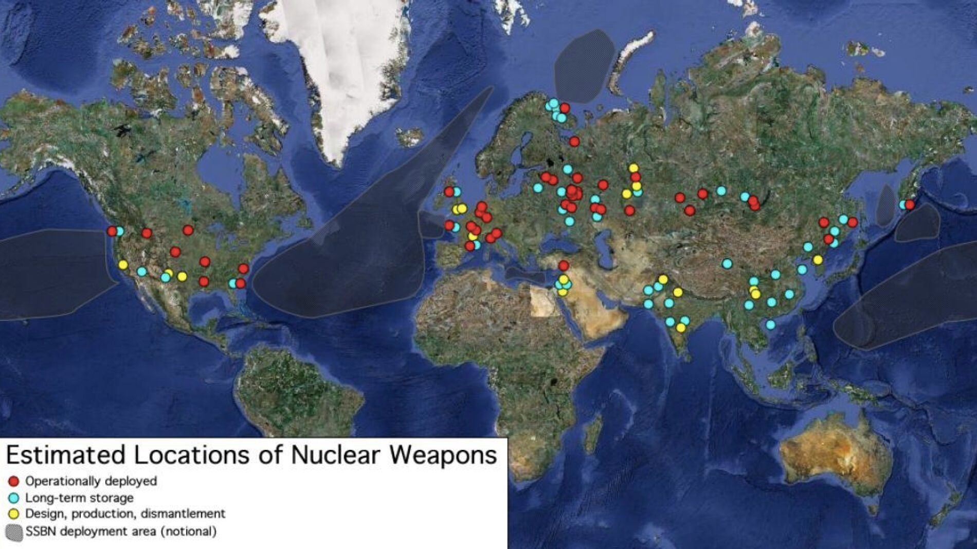 Mapa Con La Ubicación De Todos Los Misiles Nucleares