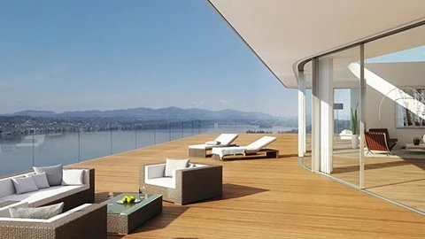 Espectacular terraza de la residencia de Roger Federer.