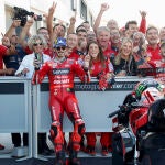 Pecco Bagnaia y Jack Miller celebran su doblete en la Q2 del Gran Premio de Aragón de MotoGP