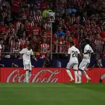 Rodrygo celebra el primer gol del Real Madrid contra el Atlético
