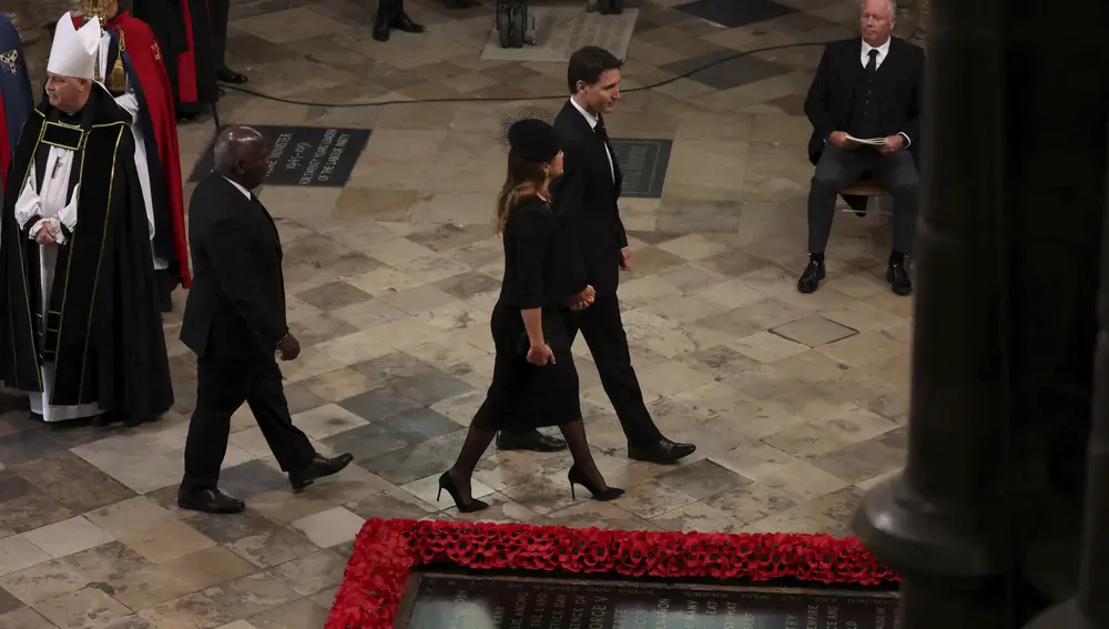 El primer ministro de Canadá, Justin Trudeau. llega a la Abadía de Westminster