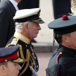 Carlos III, ayer, en el Funeral de Estado