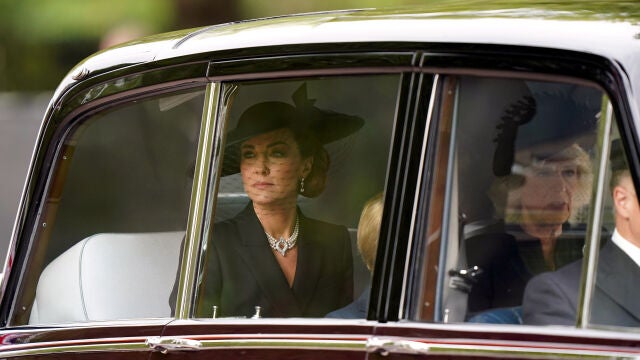 Kate Middleton, a su llegada al Funeral de Estado