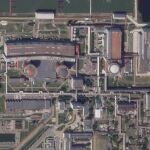 Esta imagen de satélite de Planet Labs PBC muestra la central nuclear de Pivdennoukrainsk, también conocida como central nuclear del sur de Ucrania