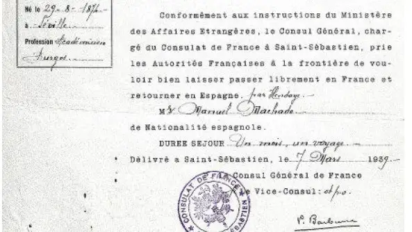 Salvoconducto de Manuel Machado