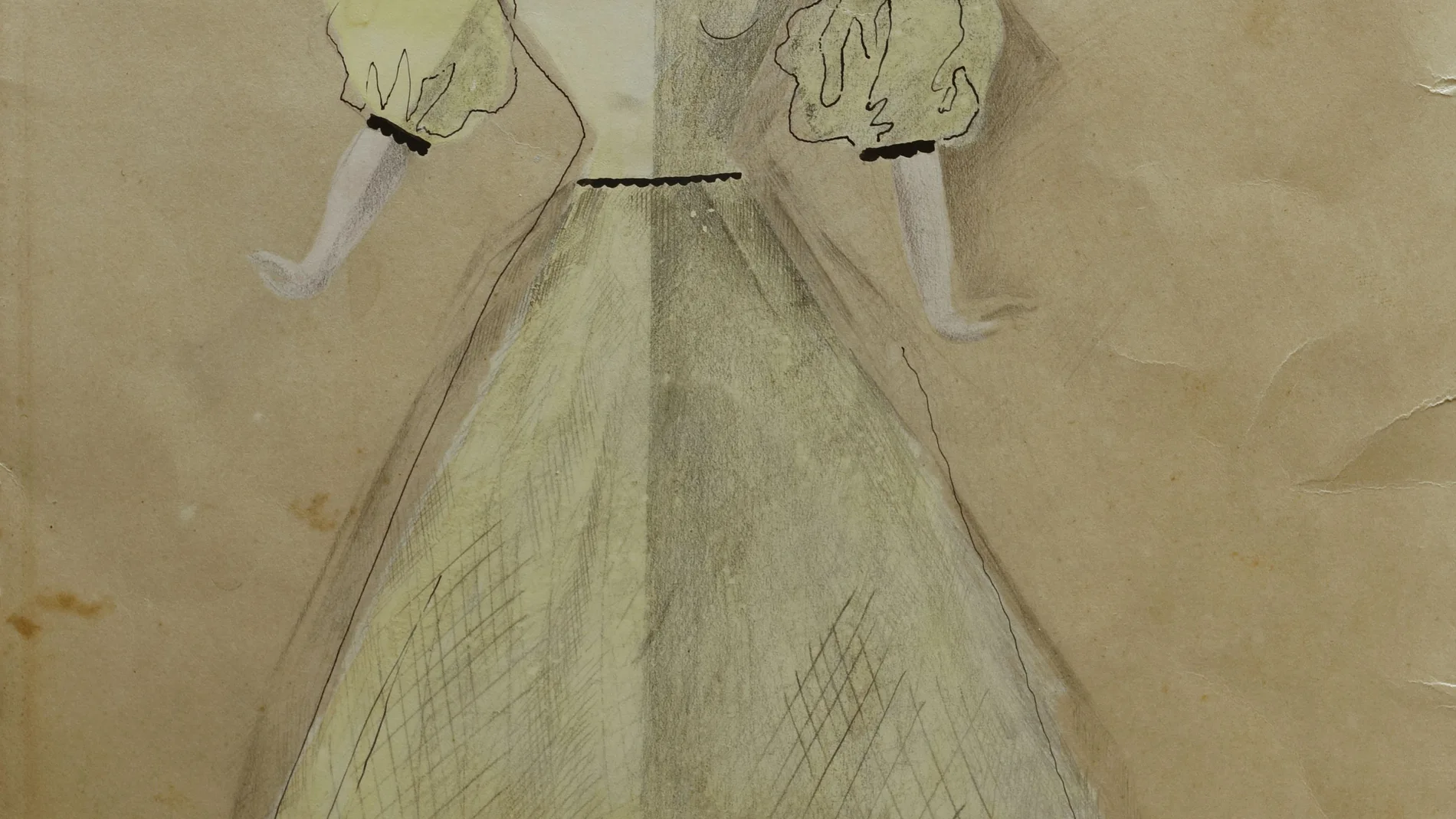 El dibujo original del figurín de Dalí para "Mariana Pineda"