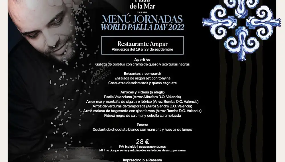 Menú de las Jornadas World Paella Day 2022