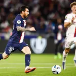 Messi en una jugada durante su último partido con el PSG