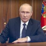 Imagen de vídeo del presidente Vladimir Putin dirigiéndose hoy a la nación