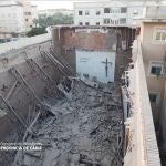 Derrumbe del techo de la Iglesia de las Esclavas en Cádiz. CONSORCIO DE BOMBEROS