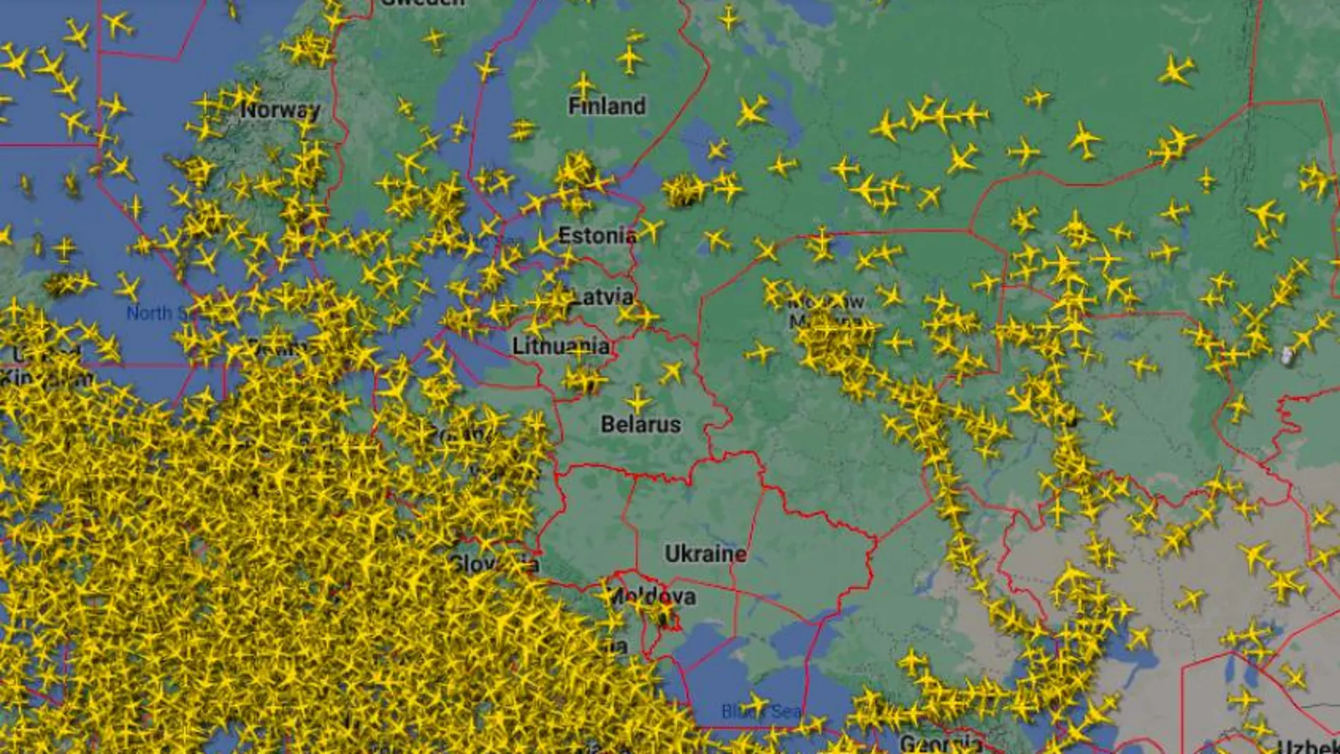 Vuelos europeos que huyen del cielo Ucraniano