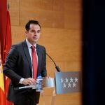 Rueda de prensa posterior al Consejo de Gobierno ofrecida por el vicepresidente de la Comunidad, Ignacio Aguado, en Madrid